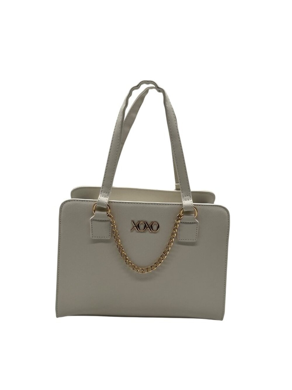 Xoxo White Faux Leather Structured Convertible Satchel